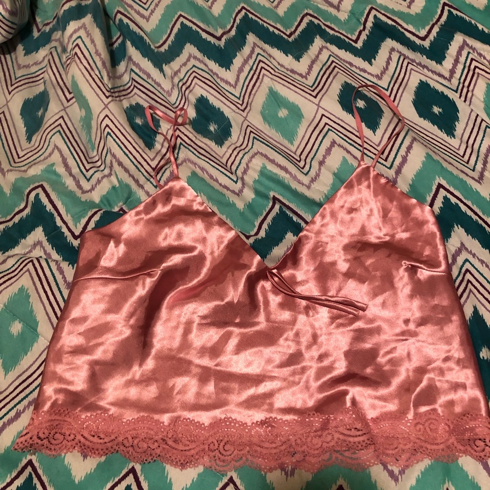 Pink silk top